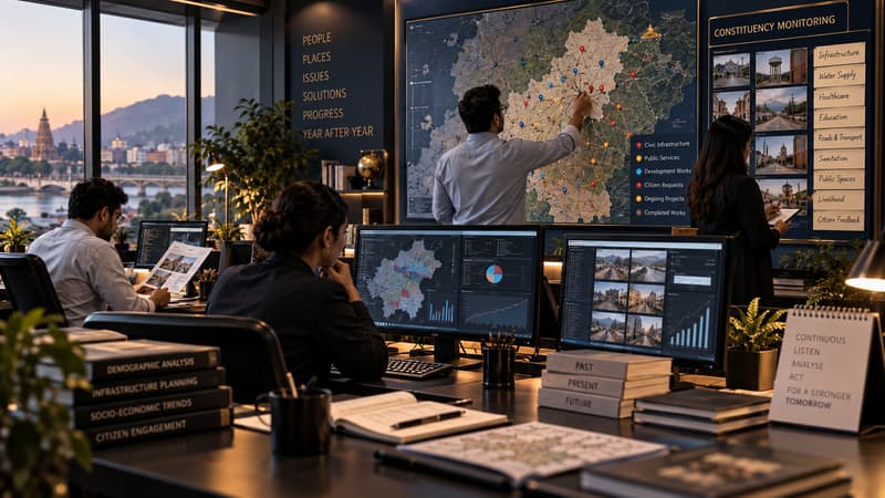 Constituency monitoring desk with project map